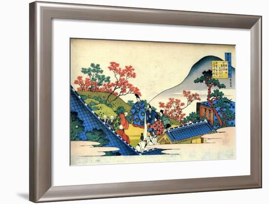 From the Series Hundred Poems by One Hundred Poets: Fujiwara No Tadahira, C1830-Katsushika Hokusai-Framed Giclee Print