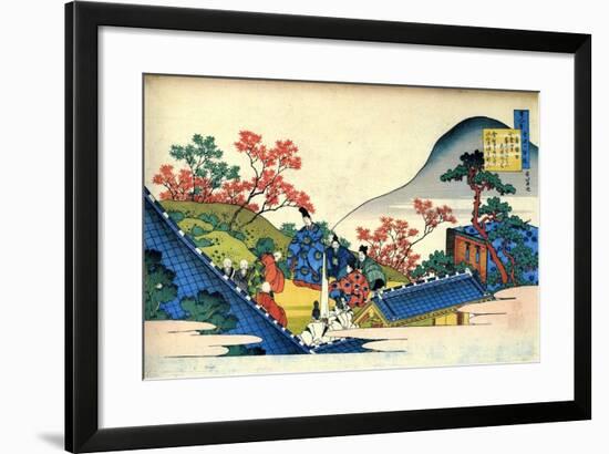 From the Series Hundred Poems by One Hundred Poets: Fujiwara No Tadahira, C1830-Katsushika Hokusai-Framed Giclee Print