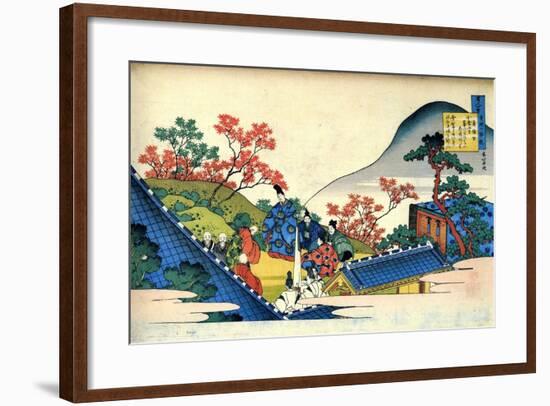 From the Series Hundred Poems by One Hundred Poets: Fujiwara No Tadahira, C1830-Katsushika Hokusai-Framed Giclee Print