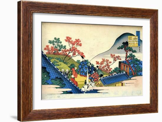 From the Series Hundred Poems by One Hundred Poets: Fujiwara No Tadahira, C1830-Katsushika Hokusai-Framed Giclee Print