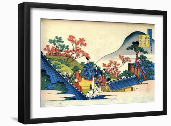 From the Series Hundred Poems by One Hundred Poets: Fujiwara No Tadahira, C1830-Katsushika Hokusai-Framed Giclee Print