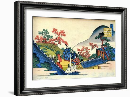 From the Series Hundred Poems by One Hundred Poets: Fujiwara No Tadahira, C1830-Katsushika Hokusai-Framed Giclee Print