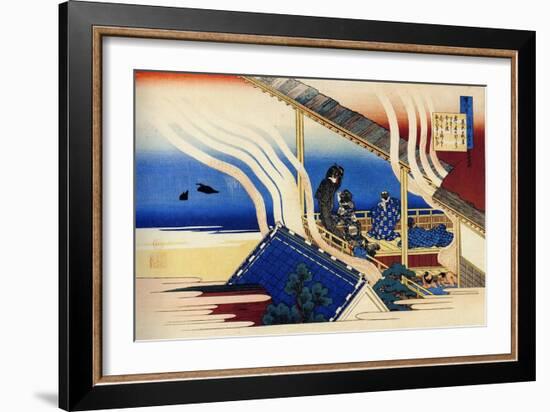 From the Series Hundred Poems by One Hundred Poets: Fujiwara No Yoshitaka, C1830-Katsushika Hokusai-Framed Giclee Print