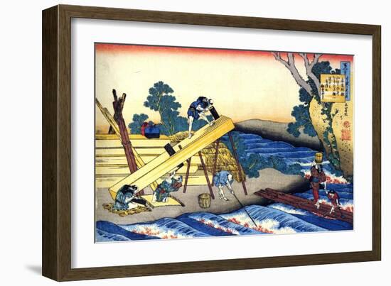 From the Series Hundred Poems by One Hundred Poets: Harumichi No Tsuraki, C1830-Katsushika Hokusai-Framed Giclee Print