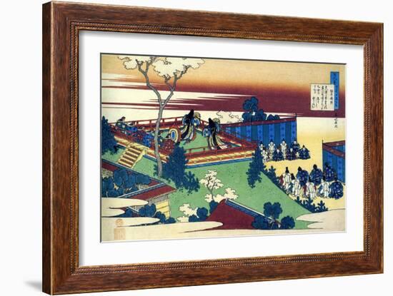 From the Series Hundred Poems by One Hundred Poets: Henjo, C1830-Katsushika Hokusai-Framed Giclee Print