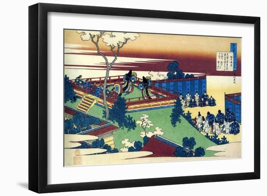 From the Series Hundred Poems by One Hundred Poets: Henjo, C1830-Katsushika Hokusai-Framed Giclee Print