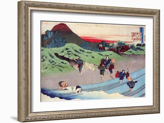 From the Series Hundred Poems by One Hundred Poets: Jito Tenno, C1830-Katsushika Hokusai-Framed Giclee Print