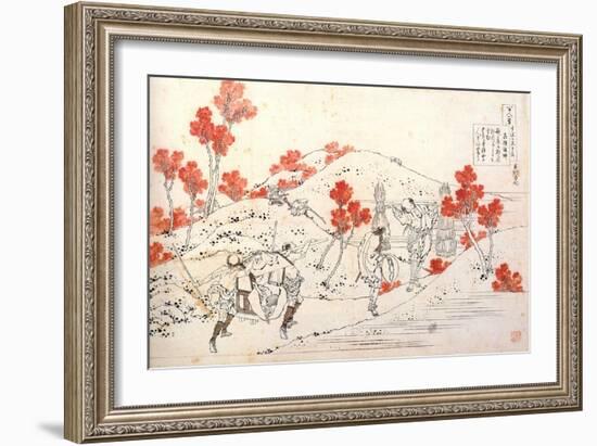 From the Series Hundred Poems by One Hundred Poets: Kisen Hoshi, C1830-Katsushika Hokusai-Framed Giclee Print