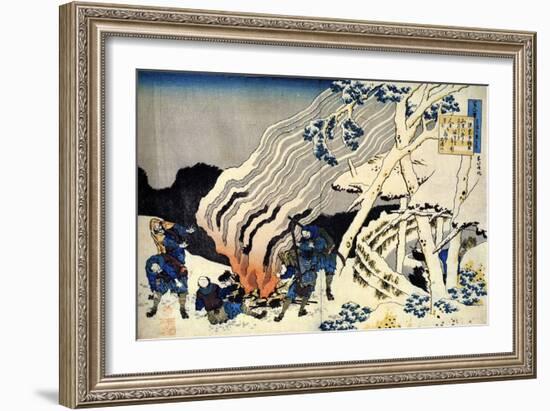 From the Series Hundred Poems by One Hundred Poets: Minamoto No Muneyuki, C1830-Katsushika Hokusai-Framed Giclee Print