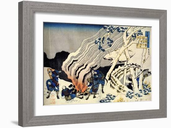 From the Series Hundred Poems by One Hundred Poets: Minamoto No Muneyuki, C1830-Katsushika Hokusai-Framed Giclee Print