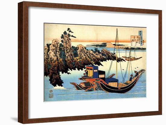 From the Series Hundred Poems by One Hundred Poets: Otomo No Yakamochi, C1830-Katsushika Hokusai-Framed Giclee Print