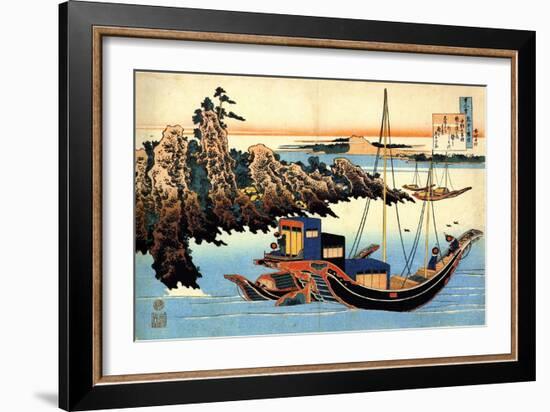 From the Series Hundred Poems by One Hundred Poets: Otomo No Yakamochi, C1830-Katsushika Hokusai-Framed Giclee Print