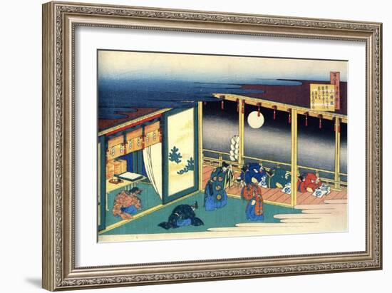 From the Series Hundred Poems by One Hundred Poets: Sanjo, C1830-Katsushika Hokusai-Framed Giclee Print