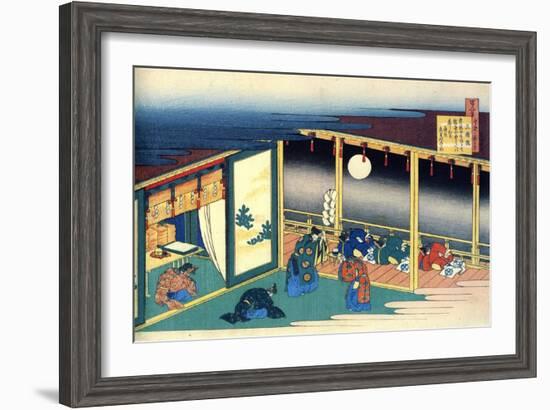 From the Series Hundred Poems by One Hundred Poets: Sanjo, C1830-Katsushika Hokusai-Framed Giclee Print