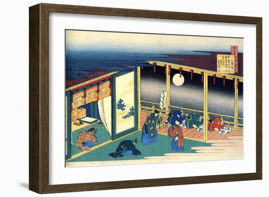 From the Series Hundred Poems by One Hundred Poets: Sanjo, C1830-Katsushika Hokusai-Framed Giclee Print