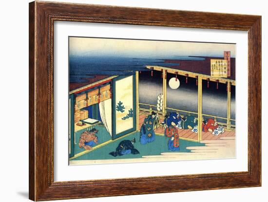 From the Series Hundred Poems by One Hundred Poets: Sanjo, C1830-Katsushika Hokusai-Framed Giclee Print