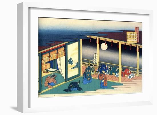 From the Series Hundred Poems by One Hundred Poets: Sanjo, C1830-Katsushika Hokusai-Framed Giclee Print