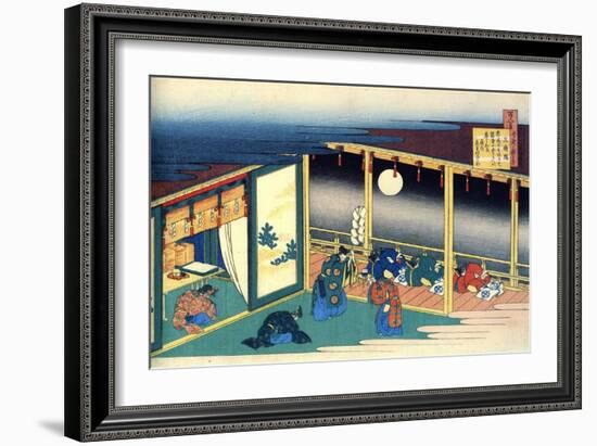 From the Series Hundred Poems by One Hundred Poets: Sanjo, C1830-Katsushika Hokusai-Framed Giclee Print