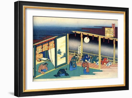 From the Series Hundred Poems by One Hundred Poets: Sanjo, C1830-Katsushika Hokusai-Framed Giclee Print