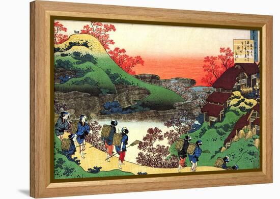 From the Series Hundred Poems by One Hundred Poets: Sarumaru Dayu, C1830-Katsushika Hokusai-Framed Premier Image Canvas