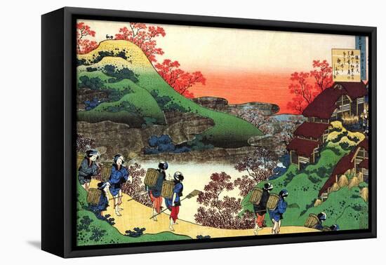 From the Series Hundred Poems by One Hundred Poets: Sarumaru Dayu, C1830-Katsushika Hokusai-Framed Premier Image Canvas