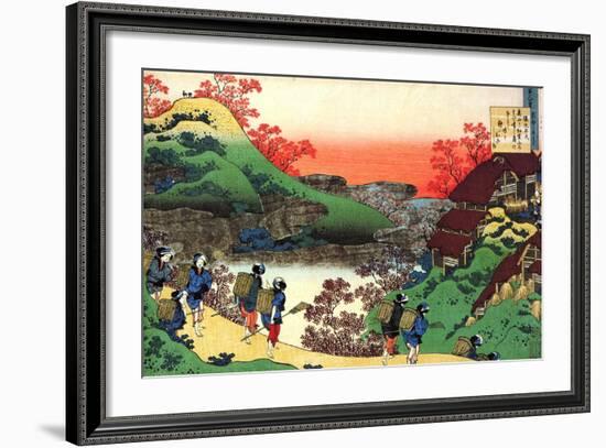 From the Series Hundred Poems by One Hundred Poets: Sarumaru Dayu, C1830-Katsushika Hokusai-Framed Giclee Print