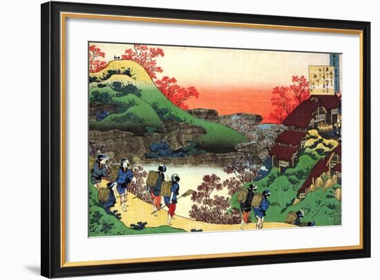 From the Series Hundred Poems by One Hundred Poets: Sarumaru Dayu, C1830-Katsushika Hokusai-Framed Giclee Print