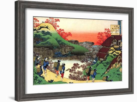 From the Series Hundred Poems by One Hundred Poets: Sarumaru Dayu, C1830-Katsushika Hokusai-Framed Giclee Print