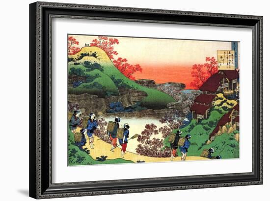 From the Series Hundred Poems by One Hundred Poets: Sarumaru Dayu, C1830-Katsushika Hokusai-Framed Giclee Print