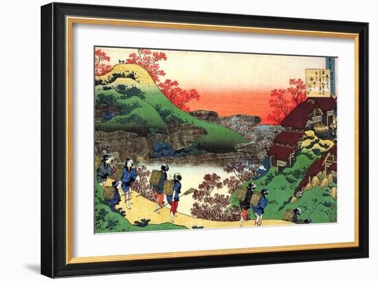 From the Series Hundred Poems by One Hundred Poets: Sarumaru Dayu, C1830-Katsushika Hokusai-Framed Giclee Print