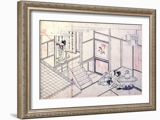 From the Series Hundred Poems by One Hundred Poets: Shikishi Naishinno, C1830-Katsushika Hokusai-Framed Giclee Print