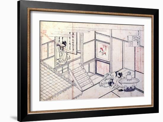 From the Series Hundred Poems by One Hundred Poets: Shikishi Naishinno, C1830-Katsushika Hokusai-Framed Giclee Print