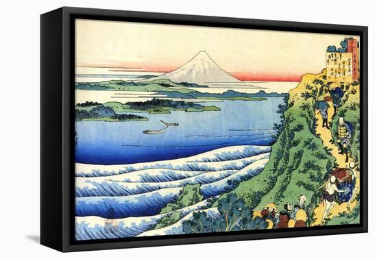 From the Series Hundred Poems by One Hundred Poets: Yamabe No Akahito, C1830-Katsushika Hokusai-Framed Premier Image Canvas