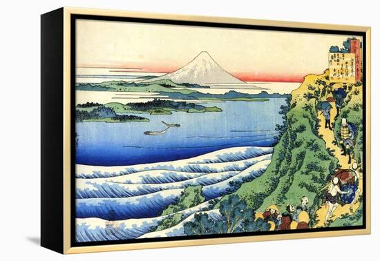 From the Series Hundred Poems by One Hundred Poets: Yamabe No Akahito, C1830-Katsushika Hokusai-Framed Premier Image Canvas