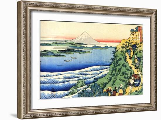 From the Series Hundred Poems by One Hundred Poets: Yamabe No Akahito, C1830-Katsushika Hokusai-Framed Giclee Print