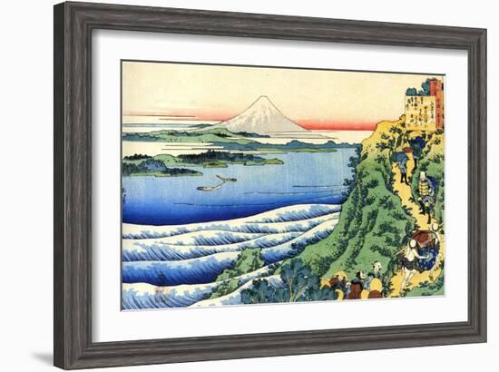 From the Series Hundred Poems by One Hundred Poets: Yamabe No Akahito, C1830-Katsushika Hokusai-Framed Giclee Print