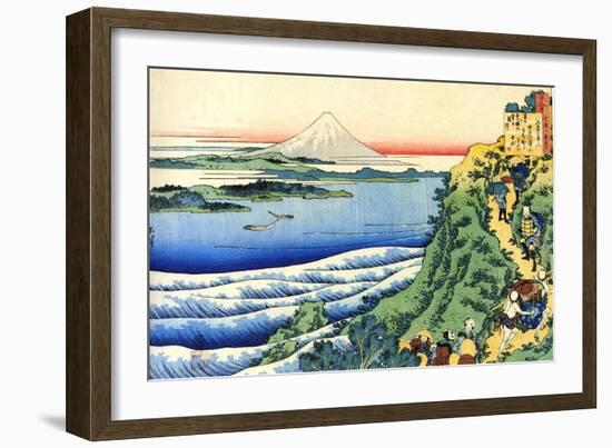 From the Series Hundred Poems by One Hundred Poets: Yamabe No Akahito, C1830-Katsushika Hokusai-Framed Giclee Print