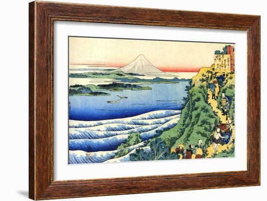 From the Series Hundred Poems by One Hundred Poets: Yamabe No Akahito, C1830-Katsushika Hokusai-Framed Giclee Print