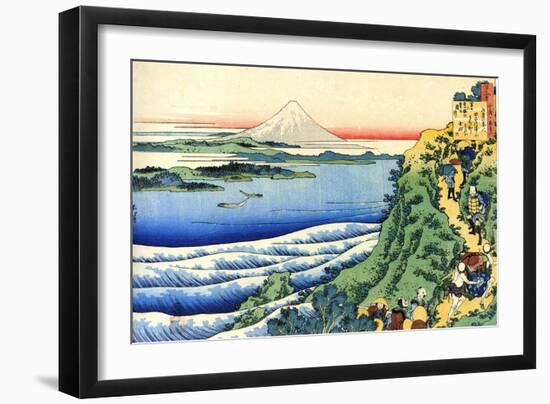 From the Series Hundred Poems by One Hundred Poets: Yamabe No Akahito, C1830-Katsushika Hokusai-Framed Giclee Print