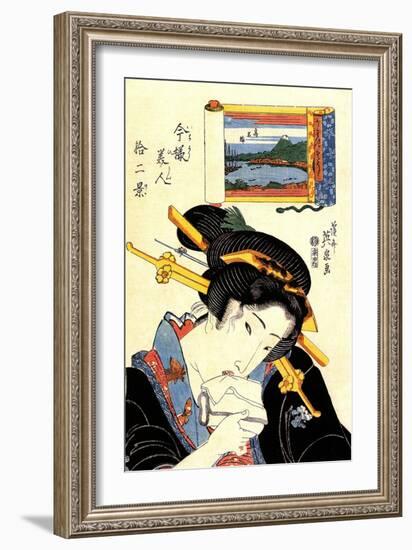 From the Series the Beauties of Tokaido, 1830-1835-Keisai Eisen-Framed Giclee Print