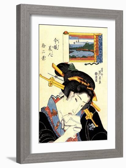 From the Series the Beauties of Tokaido, 1830-1835-Keisai Eisen-Framed Giclee Print