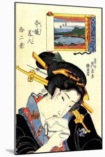 From the Series the Beauties of Tokaido, 1830-1835-Keisai Eisen-Mounted Giclee Print