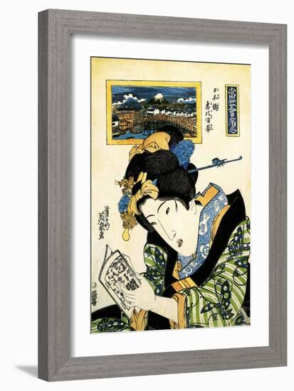 From the Series the Beauties of Tokaido, 1830-1835-Keisai Eisen-Framed Giclee Print