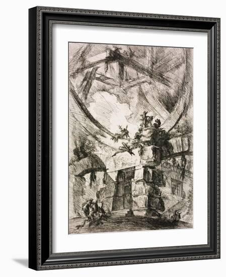 From the Series the Imaginary Prisons (Le Carceri D'Invenzion)-Giovanni Battista Piranesi-Framed Giclee Print