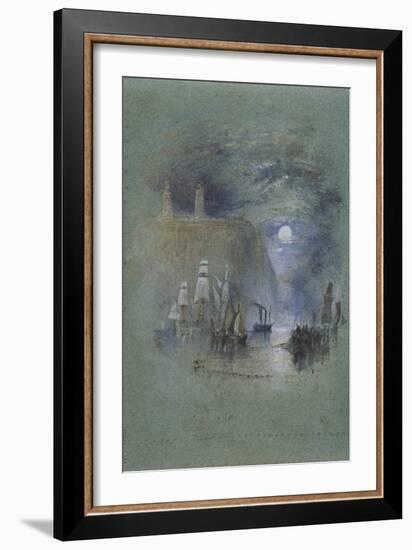 from Turner's Annual Tour: The Seine 1834 Watercolours, Light-Towers of la Hève (Vignette)-Joseph Mallord William Turner-Framed Giclee Print