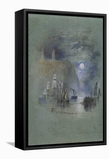 from Turner's Annual Tour: The Seine 1834 Watercolours, Light-Towers of la Hève (Vignette)-Joseph Mallord William Turner-Framed Premier Image Canvas