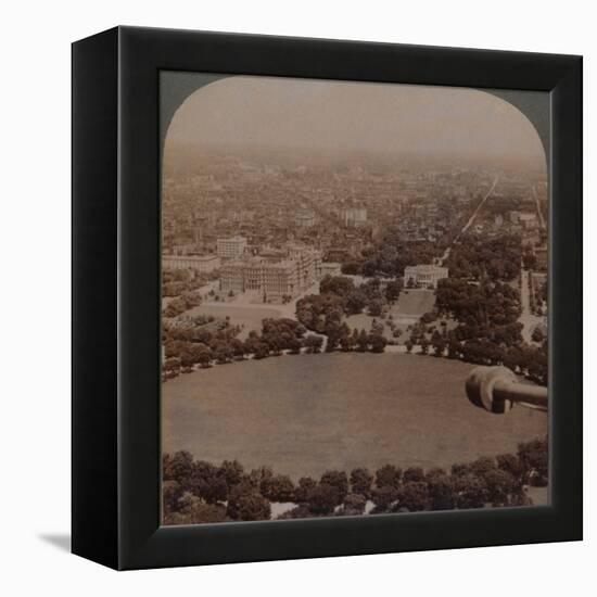 'From Washington Monument (N.), the White House, Treasury and State Department, Washington, U.S.A.'-Unknown-Framed Stretched Canvas