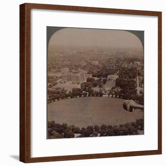 'From Washington Monument (N.), the White House, Treasury and State Department, Washington, U.S.A.'-Unknown-Framed Photographic Print