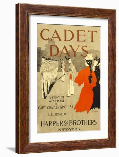 Front Cover for Cadet Days, by Capt. Charles King U.S.A., Pub. New York, 1894 (Colour Lithograph)-Edward Penfield-Framed Giclee Print