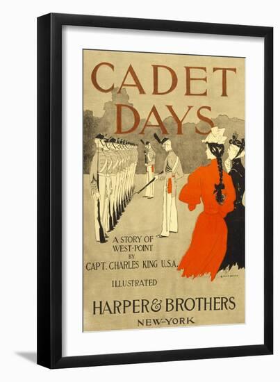 Front Cover for Cadet Days, by Capt. Charles King U.S.A., Pub. New York, 1894 (Colour Lithograph)-Edward Penfield-Framed Giclee Print